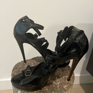Brian Atwood black tie heels
